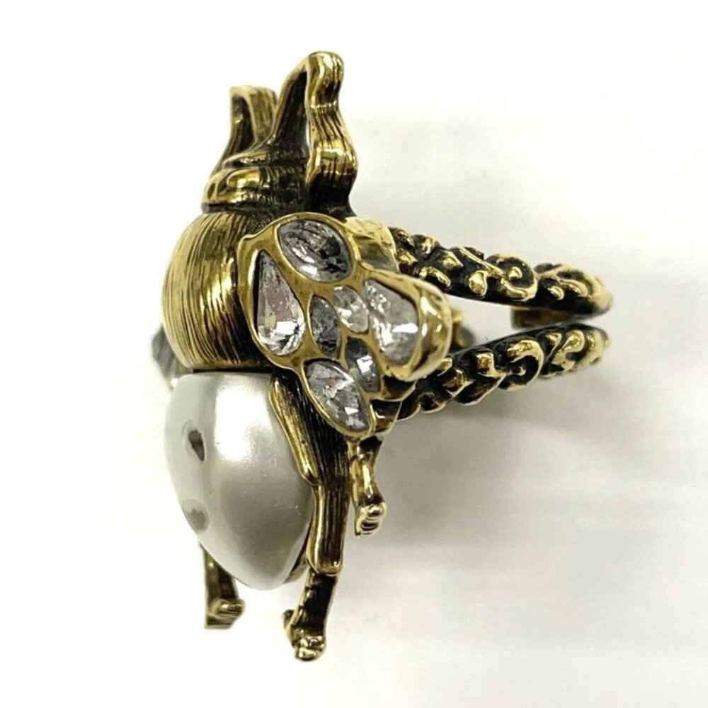 Gucci Bee Ring S GP Rhinestone Faux Pearl - Picture 4 of 14